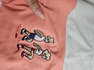 Trendy Colorblock Cotton Blend T-Shirt – Peach &amp; O