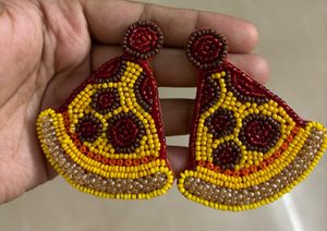 Pizza Date Handmade Bead Earring