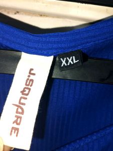 Blue Ruched Detail Top