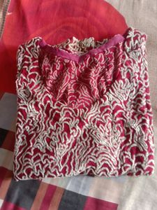 Velvet Resham Kadhai Salvar Suit Without Dupatta