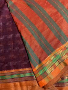 Like new maroon colour sari with Zari