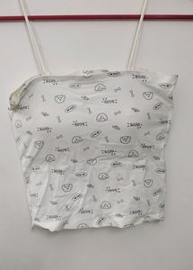 White Cute Spaghetti Top