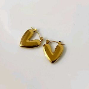 Gold Heart Hoop Earrings