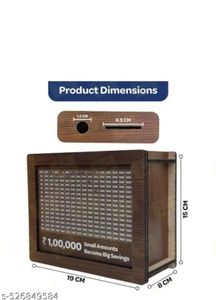 Wooden Savings Box - 1,00,000 Goal