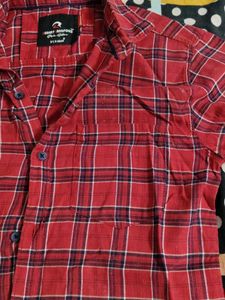 Red Plaid Casual Shirt