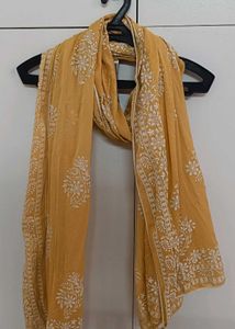 Mustard Floral Print Dupatta