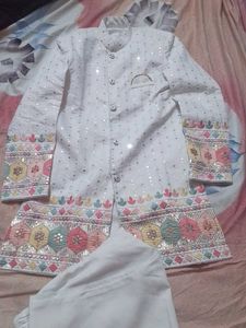 Elegant White Sherwani Set