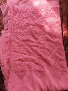 Peach Embroidered saree