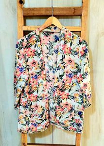 Floral Print Open Front Shrug size-36