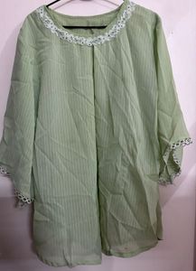 Mint Green Striped Blouse