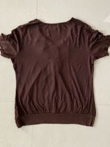 Brown Crochet Detail Top