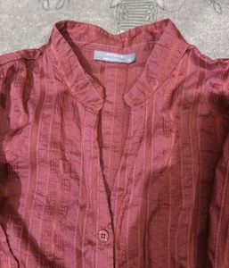Maroon Button-Up Top