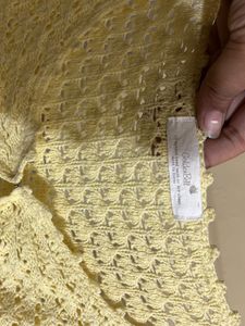 Yellow Crochet Cropped Cardigan