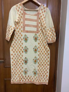 2Pc Set | Light Yellow Kashmiri Suit Salwar