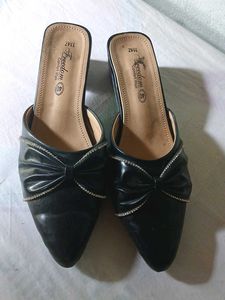 Black Bow Mules
