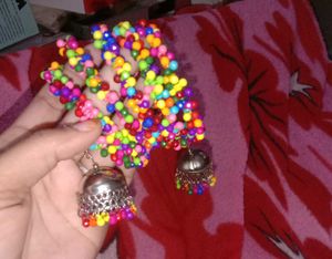 Colorful Beaded Jhumka Bracelet