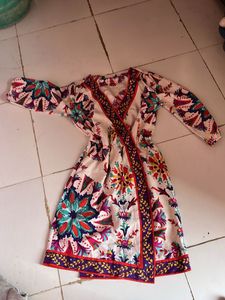 Floral Print Wrap Midi Dress