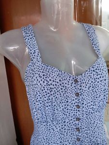 Cute Blue Dotted Dress