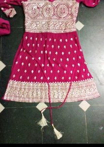 Pink sharara Pants With Kurta And Duppata