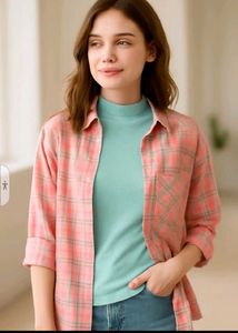 Pink Plaid Casual Baggy Shirt💗💗