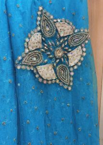 Elegant Blue Embellished Saree