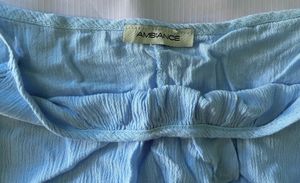 Sky Blue Bell Sleeve Top