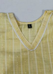 Daily Wear Yellow Kurti And Leggings