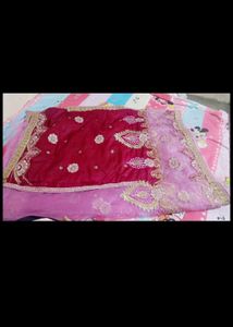 Heavy Embroidery Saree Net+Velvet