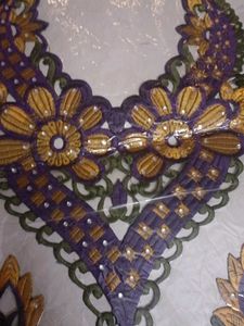 Beautiful Yellow And Purple Neck Design Patch