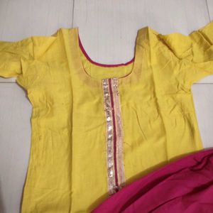 Yellow Patiyala Salwar Suit