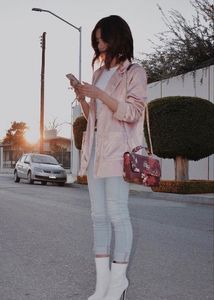 pink satin blazer