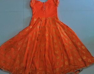 Elegant Orange Ethnic Gown