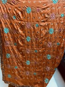 party wear saree with designer works