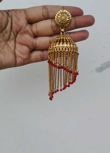 Gold Jhumka Earrings