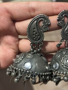 Oxidised Jhumkhas