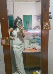 Style Cast White Maxi Dress + Necklace + Earrings