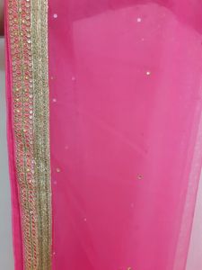 Pista Green Pink Bridal Lehenga Semi Stitched