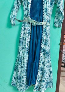 Blue Tiered Maxi Dress