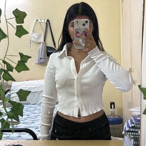 SHEIN- White Long Sleeve Top