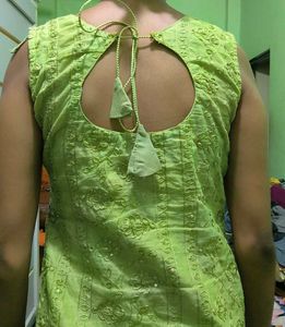 Beautiful Embroidery Kurti Green
