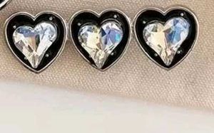 metal tripl black crystal hearts hair clip