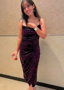 Purple Bodycon Velvet Dress