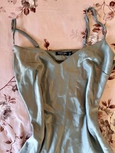 Teal silk Dress