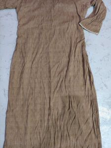 Trendy Brown Embroidered Kurta Set