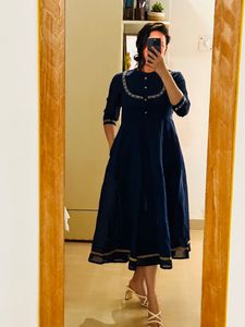 Sangria Blue Anarkali Kurta