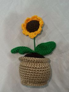 Crochet Sunflower in Pot