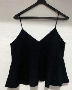 Black Peplum Tank Top