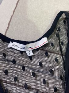 Black Polka Dot Mesh Dress unisex