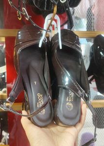 Coffee Brown Single Buckle Heels
