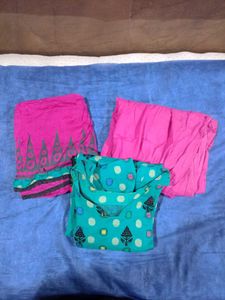 🌟Vibrant Teal &amp; Rani Pink Three-Piece Suit🌟